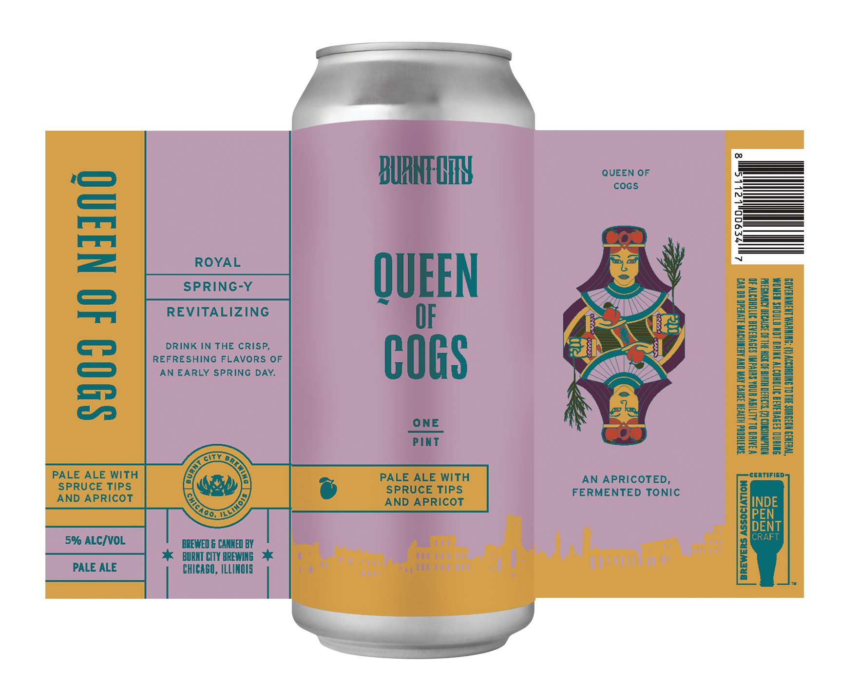 Queen of Cogs Pale Ale Burnt City Brewing Label