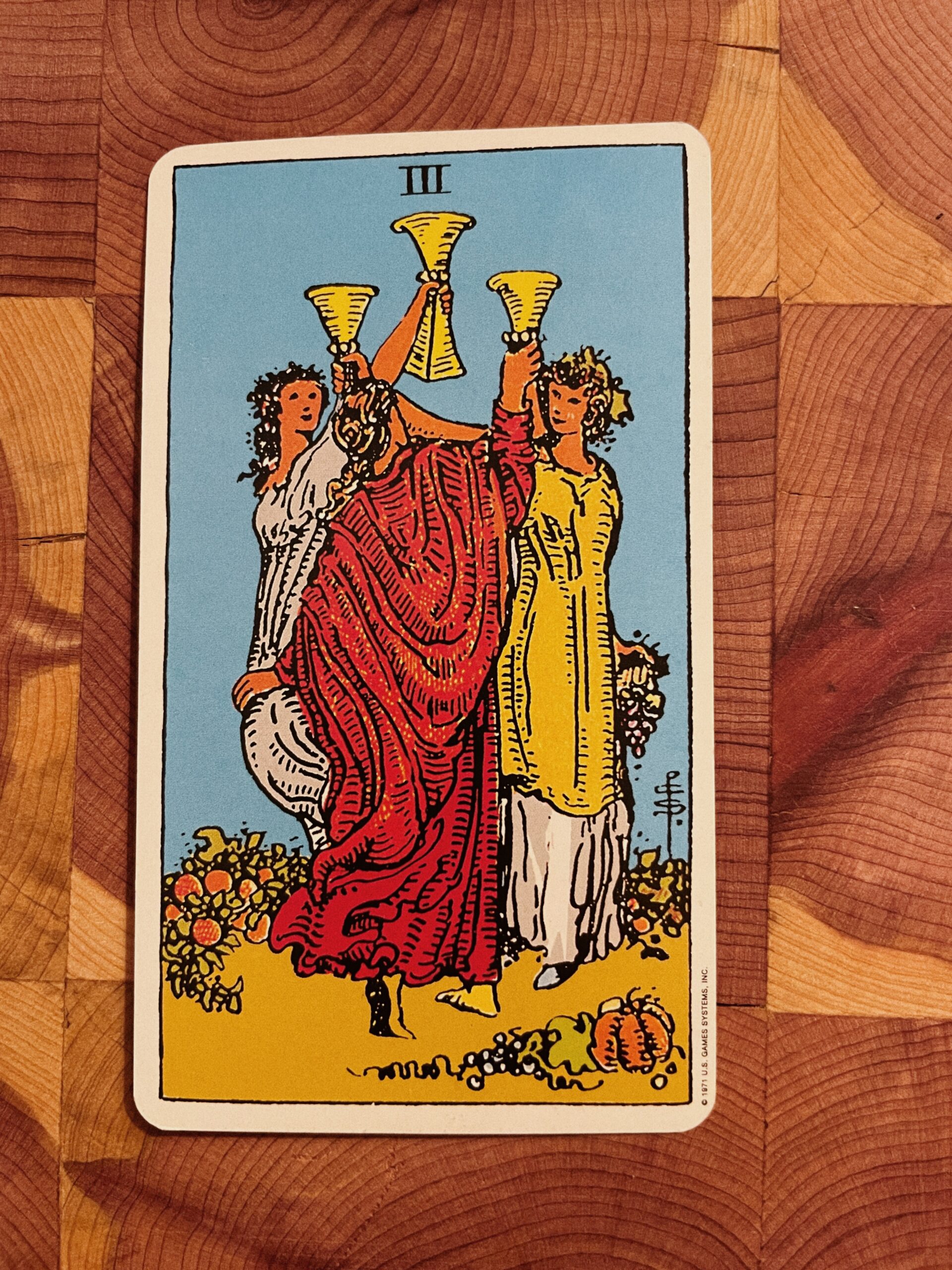 3 of Cups Rider Waite Tarot Deck