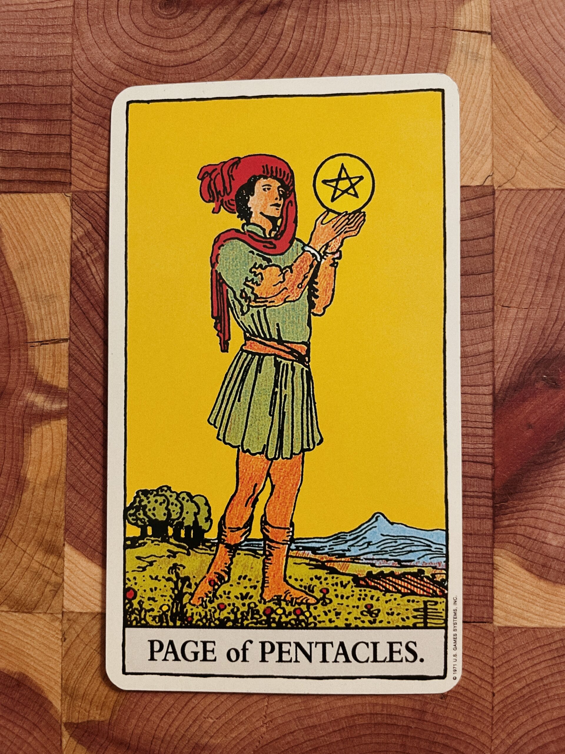 Page of Pentacles Rider Waite Tarot Deck