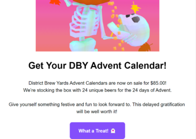 District Brew Yards Beer Advent Calendar Email Marketing