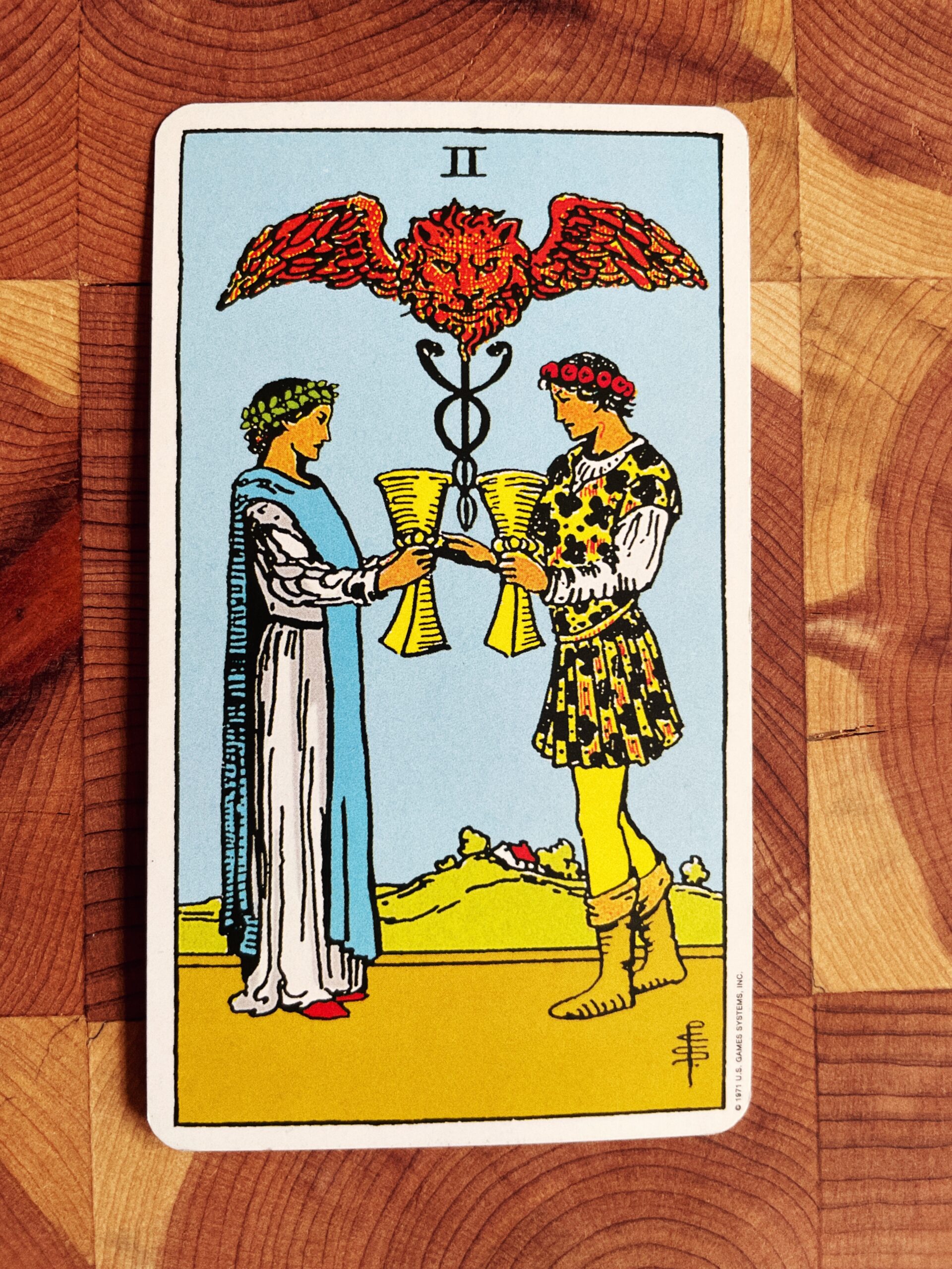 Two of Cups Rider Waite Tarot Deck